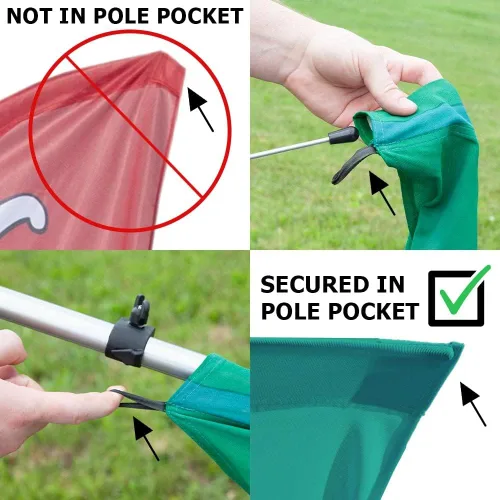 Miniatura 4 de Vispronet Kit de bandera de plumas de globo de gran apertura, asta de bandera Swooper de 13 pies con estaca para el suelo, base cruzada, bolsa