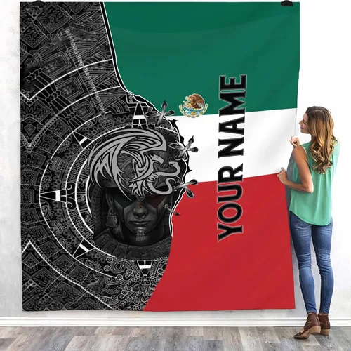 Miniatura 12 de Manta de México con nombre personalizado para hombres y mujeres, manta de bandera personalizable, regalo divertido, felpa mullida, suave microforro