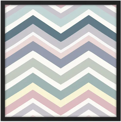 Ethan Taylor Abstract Wall Art Prints Unframed Square Posters 'Retro 70s Hippie Chevron Pattern II' Retro Home Décor for Living Room, Bedroom,