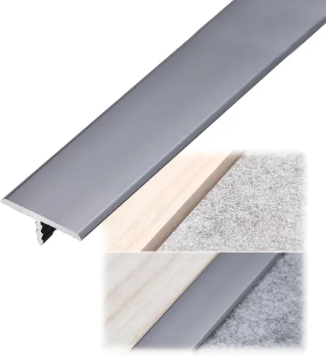 Miniatura 14 de Tira de transición de suelo de aluminio con moldura en T, para garaje, laminado a vinilo, tira de umbral de borde de puerta, para porche, entrada