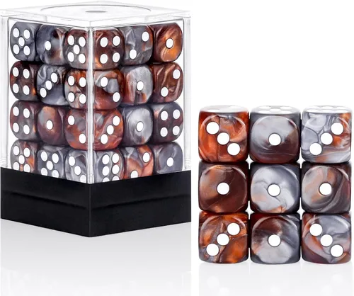 Miniatura 41 de 36 de paquete de dados de 12 mm de 6 caras MINI, juego de dados de patrón de perla, dados estándar de 6 caras para Yahtzee, Bunco o enseñanza
