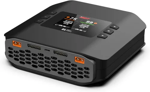 ISDT Cargador de batería K4 Dual Lipo Descargador 1~8S RC Cargador de batería AC 400W DC 600Wx2 para la vida, Lilon/Hv, Pb, NiMH/Cd Cargador de