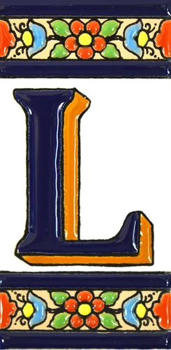 Miniatura 31 de FLORES MEDIANO - Azulejos de letras de casa pintados a mano de 4,29" x 2,13" para letreros, direcciones y nombres Letra "V