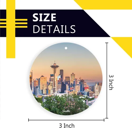 Miniatura 3 de Adornos de Navidad de Seattle Washington City Souvenir, adornos colgantes para árbol de Navidad, recuerdo de cerámica