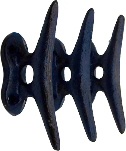 Miniatura 3 de Wowser Ganchos de pared de hierro fundido azul náutico, 3.5 pulgadas, juego de 3