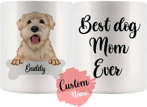Miniatura 5 de Taza personalizada de Wheaten Terrier con diseño de perro mamá y papá, taza de Wheatie Dog para hombres y mujeres, taza de regalo de dueño de perro