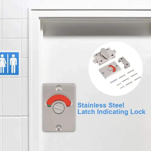 Miniatura 3 de ViaGasaFamido Indicador de bloqueo, indicador verde y rojo muestra si la habitación está ocupada de acero inoxidable baño público baño baño baño