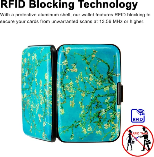Miniatura 3 de Soporte para tarjetas de crédito, cartera de metal para tarjetas de bloqueo RFID, mini funda rígida de aluminio delgada para tarjetas de negocios