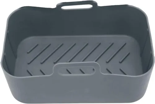 Olla de silicona para freidora de aire, olla de silicona antiadherente reutilizable, cesta de repuesto para DZ201 8QT (gris)