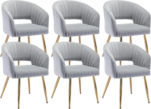 Miniatura 24 de KCC Juego de 2 Sillas de Comedor de Acento Moderno, Sillas de Comedor Tapizadas en Terciopelo con Respaldo Hueco, Sillas de Cocina Acolchadas Sillas