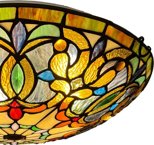 Miniatura 2 de ARTZONE Tiffany - Luces de techo, 3 luces de 16 pulgadas de vitral, lámpara de techo empotrada para dormitorio, comedor, sala de estar, entrada