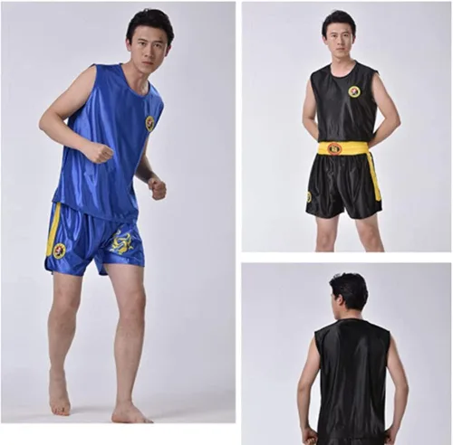Miniatura 5 de Conjunto de uniforme de boxeo, pantalones cortos, ropa de boxeo en estilo chino para combate de arena