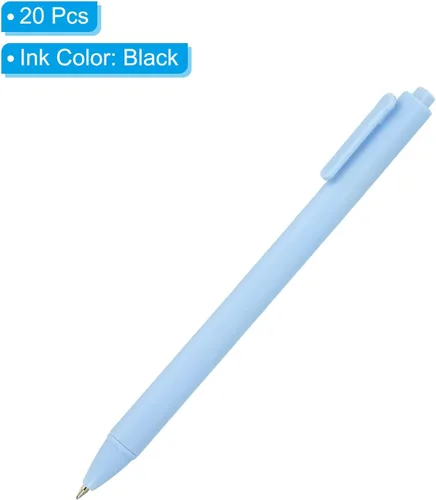 Miniatura 3 de PATIKIL Bolígrafos de gel negro, 20 unidades, punta fina, bola de rodillo de 0.020 in, bolígrafos de tinta de gel de 5.709 in, estilo de prensa