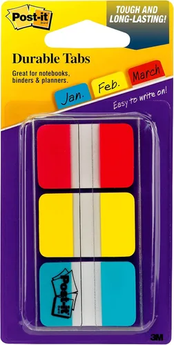 Post-it Pestañas, 1 pulgada, sólido, rojo, amarillo, azul, 22 pestañascolor, 66 pestañasdispensador sobre la marcha (686-RYB)