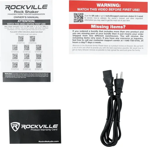 Miniatura 6 de Rockville Rock Shaker 6.5 Negro 200 W pico/100 W RMS amplificador eléctrico para cine en casa, Clase-D, Crossover ajustable, 20Hz-200Hz, diseño