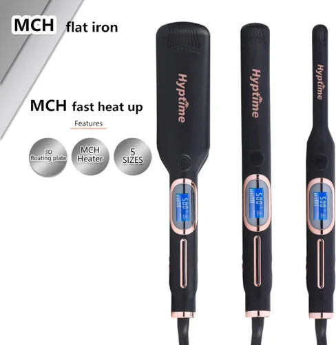 Miniatura 3 de Plancha plana de titanio con pantalla digital para controlar con precisión la temperatura, 1 pulgada para cabellos gruesos y rizados, profesional