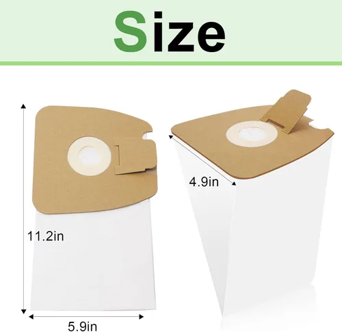 Miniatura 5 de Paquete de 9 bolsas de vacío MM de repuesto para bolsas de vacío Eureka Mighty Mite, Eureka Mighty Mite serie 3670 y 3680, sustituye a la pieza #