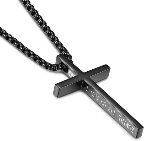 Miniatura 3 de Rnivida Collar de cruz para hombres, collares de cruz cristiana 413 de Filipenses para hombres y niños, Metal