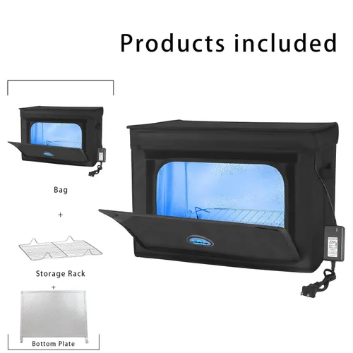Miniatura 8 de Caja desinfectante UVC grande con ozono, bolsa limpiadora plegable con temporizador, bombilla UV de 36L/9.5 galones, bolsa negra para zapatos