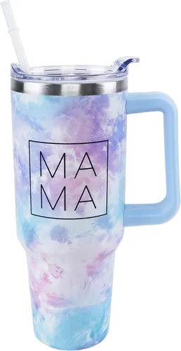 Miniatura 9 de Vaso de 40 onzas con asa y tapa con pajita a prueba de fugas Regalos inspiradores de cumpleaños del Día de la Madre para mujeres, hombres