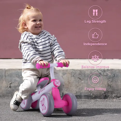 Miniatura 5 de Bicicleta de equilibrio para bebés de 1 año, bicicleta para niñas de un año, regalo de cumpleaños para niñas de 1 a 3 años, primera bicicleta sin