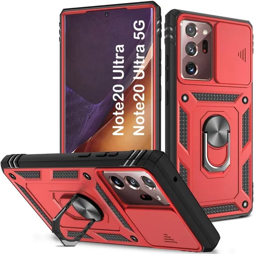 Miniatura 94 de PASNEW Funda para Samsung Galaxy S22 Ultra 5G, cubierta de cámara deslizante y soporte de dedo de metal giratorio de 360°, militar, resistente, a