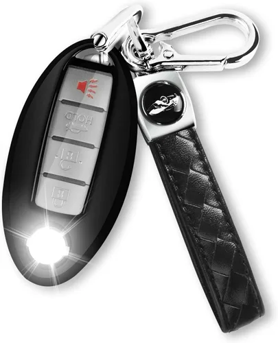QBUC Funda para Llavero Nissan con Llavero Carcasa de Llave de TPU Suave Compatible con 2017-2021 Altima, Rogue, Maxima, Sentra, Infiniti, Armada,