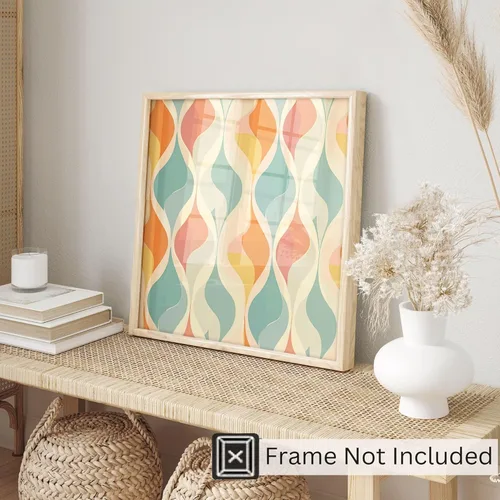 Miniatura 3 de Ethan Taylor Abstract Wall Art Prints Unframed Square Posters 'Retro 70s Hippie Groovy Pattern XI' Retro Home Décor for Living Room, Bedroom