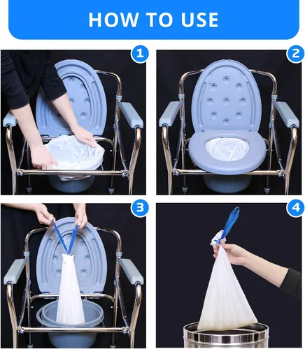 Miniatura 3 de Revestimientos desechables para orinal – 50, forros de inodoro para cama, bolsa de inodoro portátil, bolsas de orinal para inodoro portátil, forros