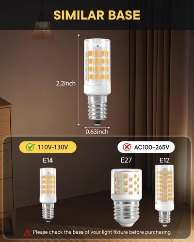 Miniatura 3 de Bombillas LED E14, paquete de 3 bombillas E14 con base de tornillo europea para lámpara de vela de ventana eléctrica, bombilla de refrigerador E14