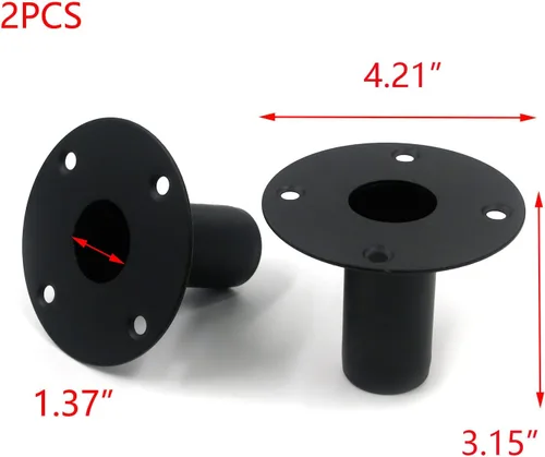 Miniatura 2 de T Tulead Soporte de montaje para altavoz, soporte superior de 4.21 x 3.15 pulgadas, soporte para altavoz, montaje en poste para gabinete, paquete