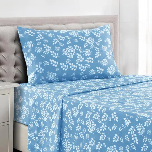 Lux Decor - Juego de sábanas estampadas de 3 piezas de microfibra suave sin arrugas, incluye sábana encimera, sábana bajera con bolsillos profundos
