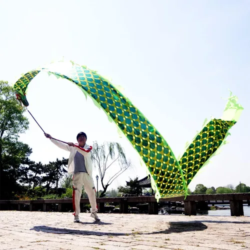 Miniatura 8 de 26.2 ft (26.2 pies) cuadrado de ejercicio de danza de dragón Poi con cabeza de dragón 3D y cuerda oscilante, conjunto de accesorios de dragón chino