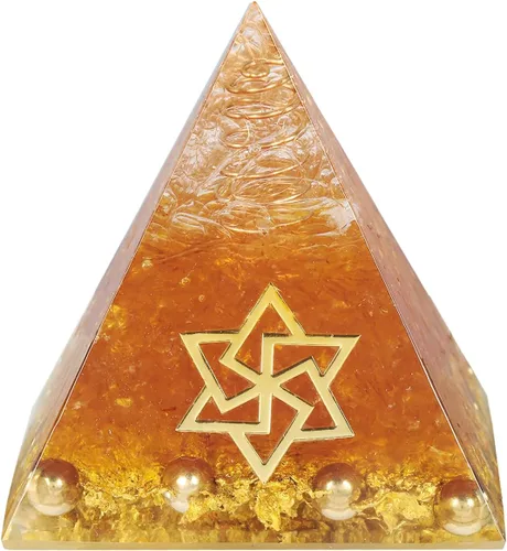 Miniatura 7 de Rockcloud Olivine - Generador de energía de piedra pirámide de orgón de alambre de cobre para meditación, equilibrio de reiki