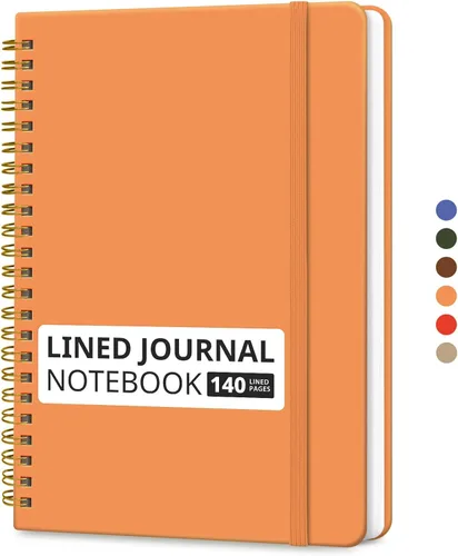Miniatura 19 de Cuaderno rayado en espiral para mujeres y hombres, 140 páginas, cuaderno de tapa dura con rayas universitarias para trabajo y toma de notas, diarios