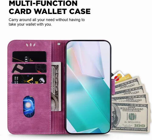 Miniatura 6 de Designed for Redmi k40 Pro Phone Case Wallet,PU Leather Flip Folio Cover with Credit Card Holders Little Cute Tiger Embossed Kickstand Wrist Strap