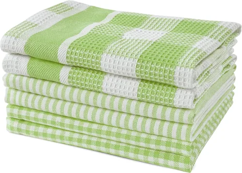 Miniatura 16 de LANE LINEN Juego de 6 paños de cocina de algodón para secar platos, 18 x 28 pulgadas, absorbentes, de secado rápido, color beige 07: Amarillo