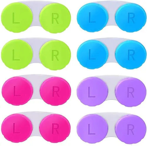 Miniatura 8 de KISEER Paquete de 12 cajas coloridas para lentes de contacto Kit de almacenamiento en remojo
