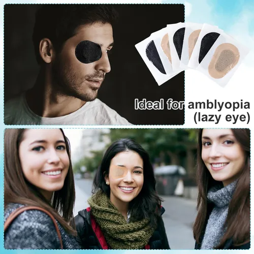 Miniatura 5 de Panitay 40 parches adhesivos para los ojos para adultos, desechables, transpirables, parches médicos para ambliopía perezosa, vendajes adhesivos sin