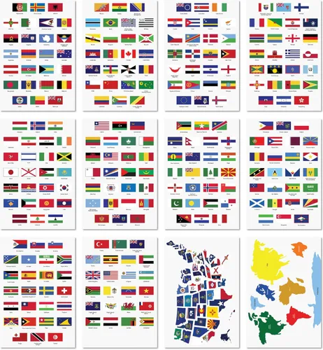Miniatura 8 de Calcomanías de banderas del mundo – Juego de banderas de país premium y calcomanías de bandera pequeña – Banderas del mundo duraderas y calcomanías