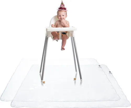 Miniatura 7 de Graco Alfombrilla antisalpicaduras para debajo de la silla alta y artes y manualidades, tapete antideslizante de 50 x 50 pulgadas, tapete para Gris