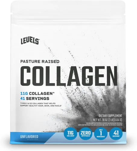 Levels Péptidos de Colágeno, Sin Ingredientes Artificiales, 11G de Colágeno, Sin Sabor, 1LB