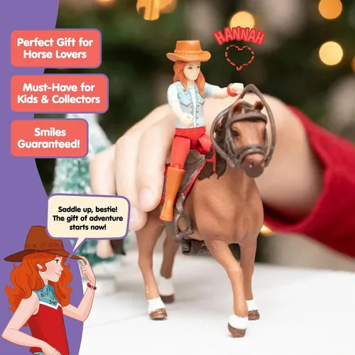 Miniatura 7 de Schleich Horse Club - Juego de 10 piezas de Hannah y Cayenne - Juguetes de caballo y jinete para niñas y niños con accesorios de equitación - Set