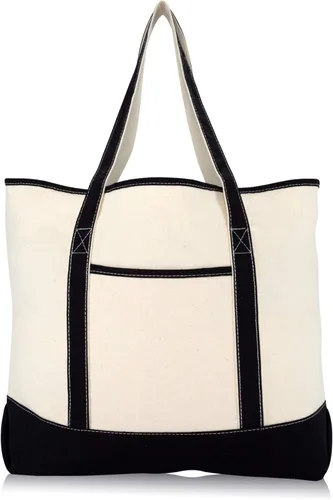 Miniatura 2 de Bolsa de mano de lujo con parte superior abierta de 22 pulgadas con bolsillo exterior Negro