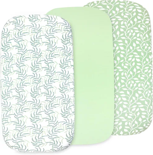 Miniatura 13 de Organic Cotton Bassinet Sheets, 3-Pack Fitted Bassinet Mattress Sheets for Baby Boys & Girls Compatible with Halo BassiNest, Graco, Baby Delight &