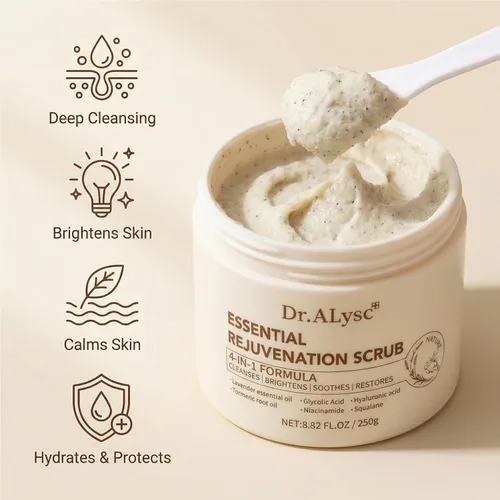 Miniatura 4 de Essence Exfoliante revitalizante con cúrcuma ácido glicólico niacinamida tratamiento para pieles sensibles, exfoliante suave y cremoso de lavanda