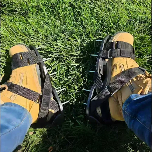 Miniatura 6 de Zapatos aireadores de césped premontados, zapatos resistentes con correas ajustables, herramientas de aireación de suelo para patio, jardín, incluye