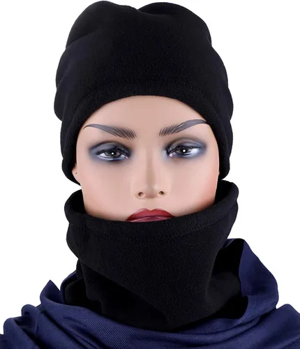 Miniatura 6 de 2 paquetes de forro polar calentador de cuello bufanda a prueba de viento máscara facial de esquí pesado bufanda de invierno para esquí, senderismo