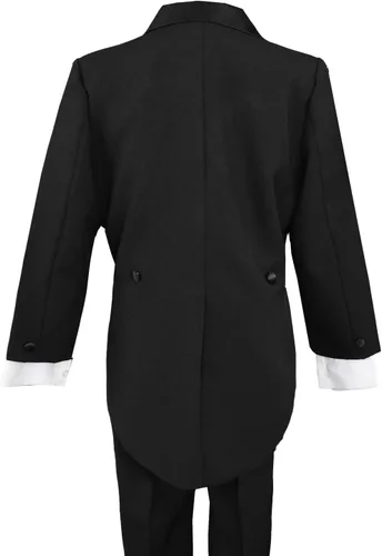 Miniatura 3 de Conjunto de traje de esmoquin negro con cola para niños