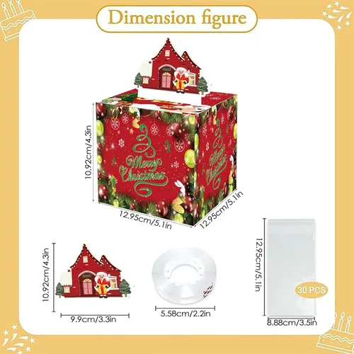 Miniatura 5 de Soportes para dinero de Navidad, caja sorpresa para dinero, kit de extracción de pastel de dinero, bolsas de Navidad para regalos con 30 cajas